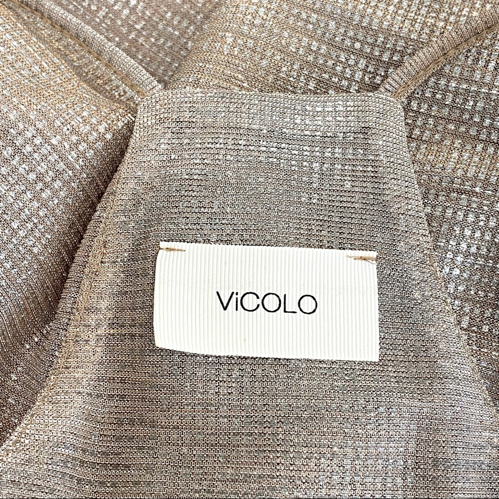 Italian Designer Vicolo Metallic Golden Top Size M - Picture 6 of 6